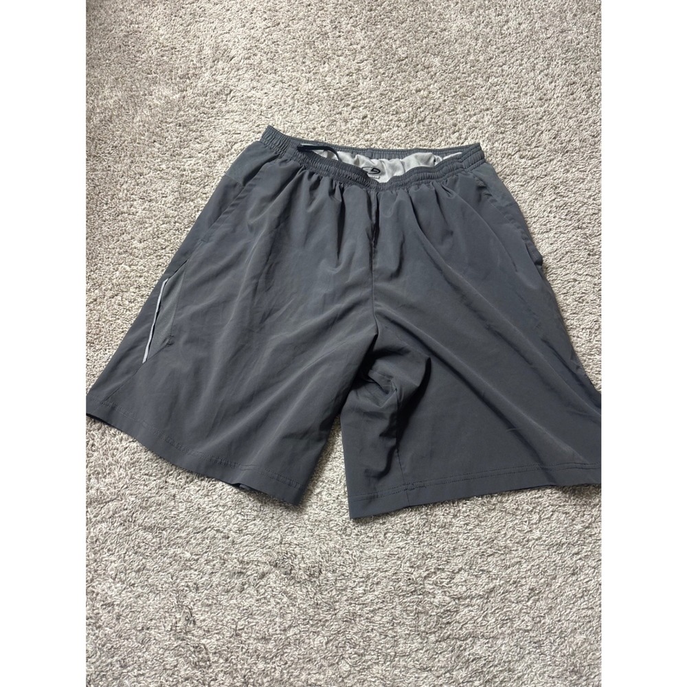 Champion Duo Dry Mens Athletic Shorts Gray Large 89996-YV3 Pocket Reflective